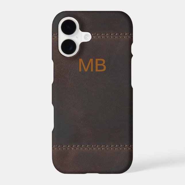 Faux Stitched Leather Iphone Case (Back)