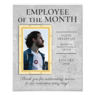 Faux stone employee of the month photo display print
