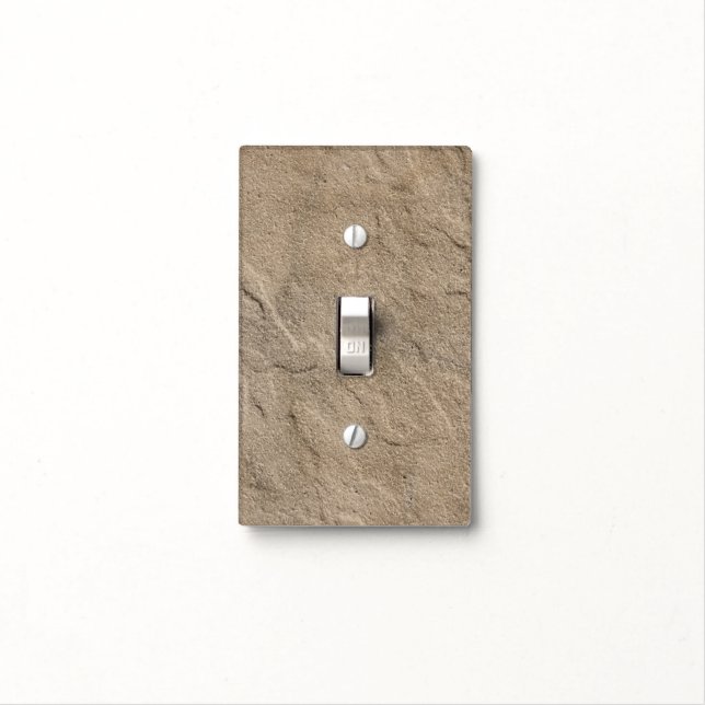Faux Stone Light Switch - Switch Plate (Natural) (In Situ)