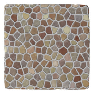 Faux Stone Mosaic, Brown, Rust, Beige Trivet