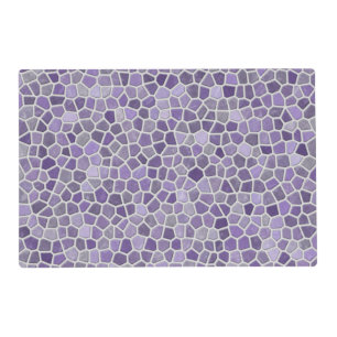 Faux Stone Mosaic, Lilac, Gray Reversible Placemat