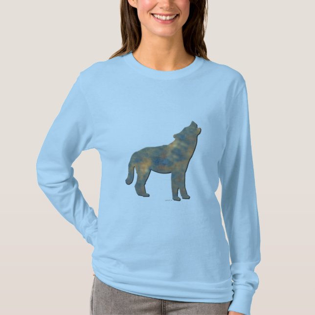 Faux Stone Wolf Art T-Shirt (Front)