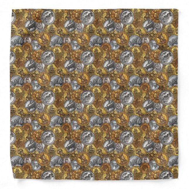 Faux-storical Coins Bandana (Front)