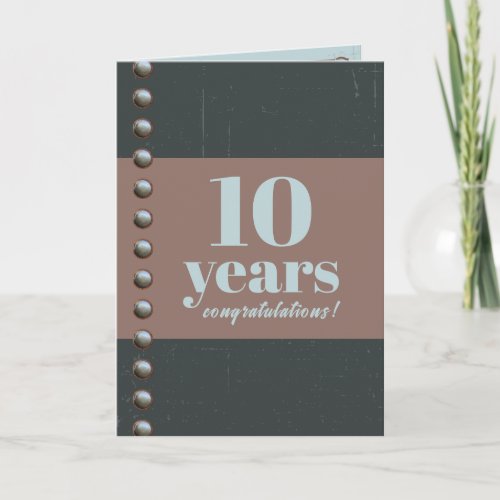Faux studs universal employee anniversary card