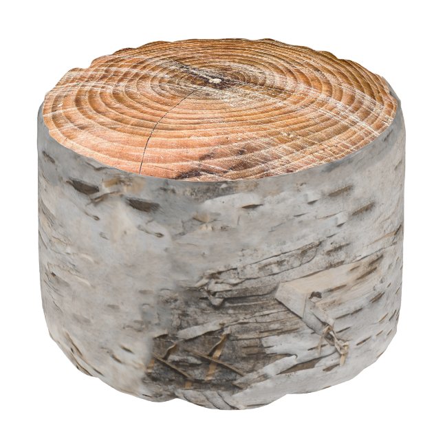 Faux Stump Woodland Pouf (Angled Front)