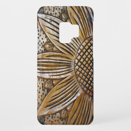 Faux Sunflower Wood Carving Photo Print Case_Mate Samsung Galaxy S9 Case