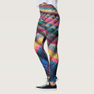 Faux Sweater Leggings-multi-color diagonal stripes Leggings