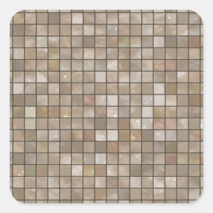 Faux Tan Floor Tile Image Square Sticker
