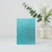 Faux Teal Blue Glitter Background Sparkle Texture Business Card (Standing Front)