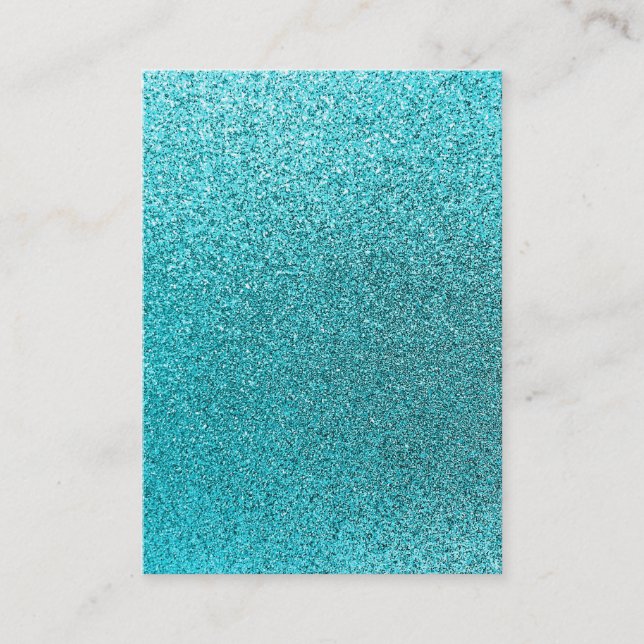 Faux Teal Blue Glitter Background Sparkle Texture Business Card (Front)