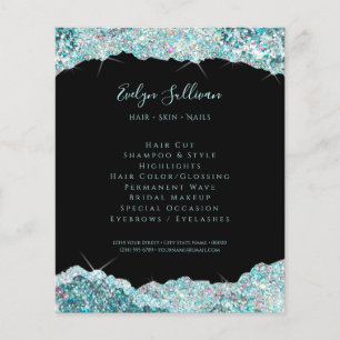 Faux teal glitter flyer