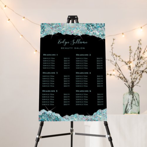 Faux teal glitter sequin Price List Foam Board