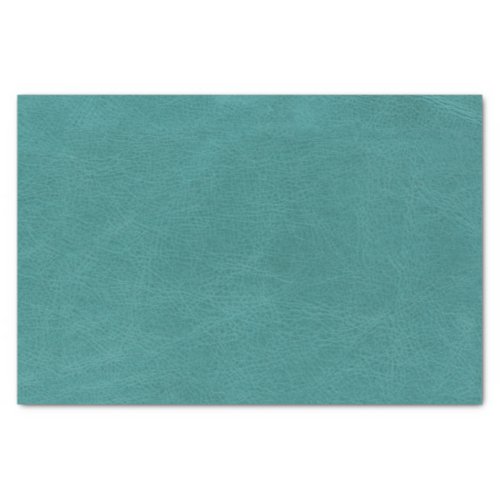 Faux Teal Leather Texture Tissue Paper
