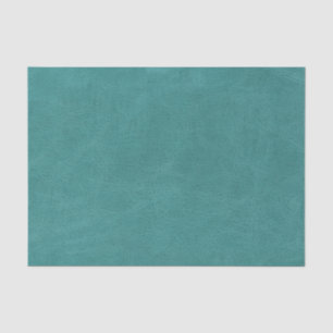 Faux Teal Leather Texture Tissue Paper