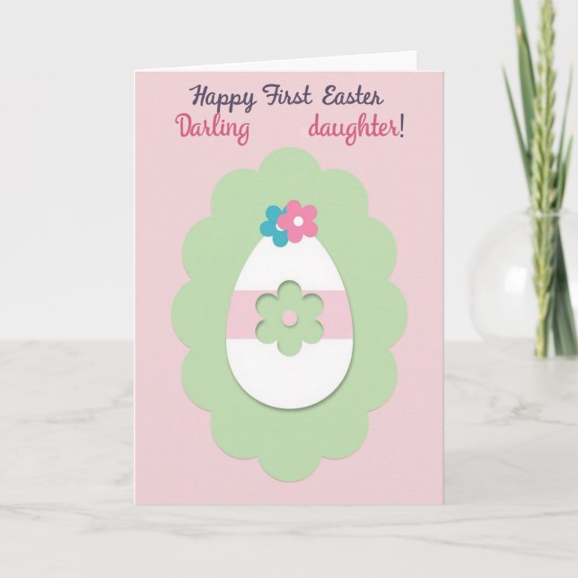 Faux Textile First Easter Card (Front)