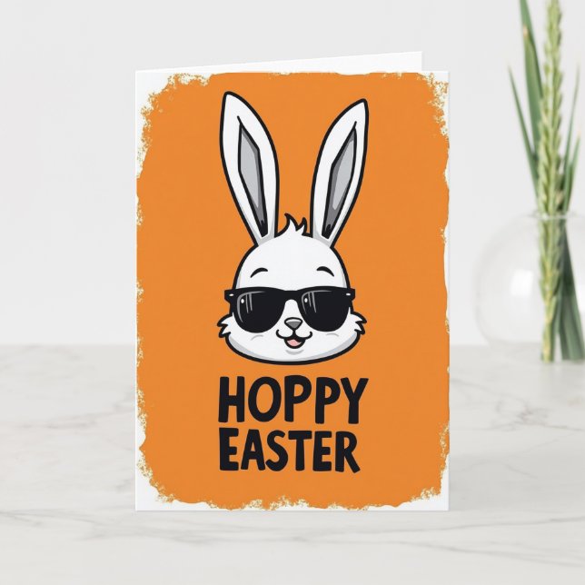 Faux Texture Easter Bunny Card (Front)