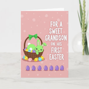 Faux Texture Easter Grandson Card