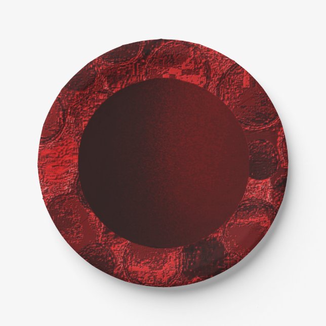 Faux Textured Circle Paper Plate-Deign 2 Plates (Front)