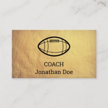 Faux Textured Gold Football Coach Business Card by SvetlanaSF at Zazzle