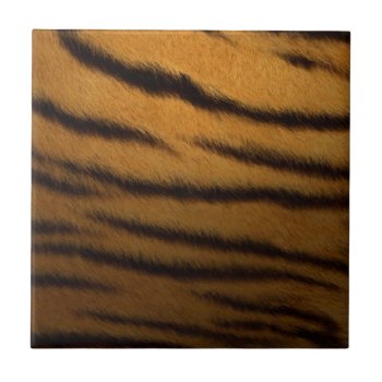 Faux Tiger Print Ceramic Tile by thatcrazyredhead at Zazzle