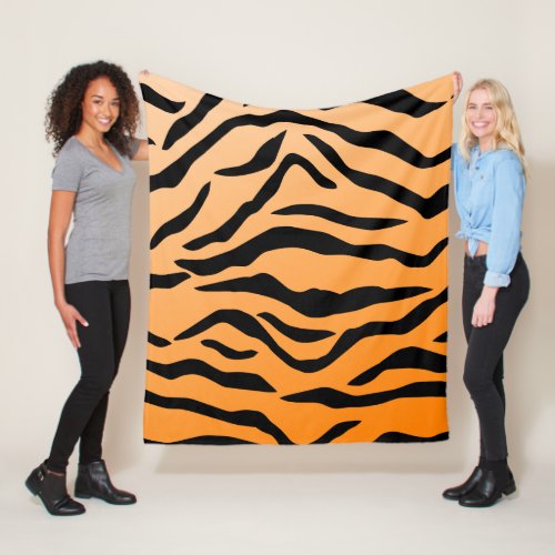 Faux Tiger Print Fleece Blanket