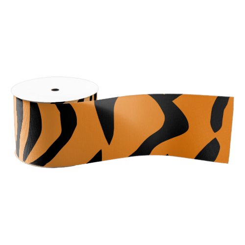 Faux Tiger Print Grosgrain Ribbon