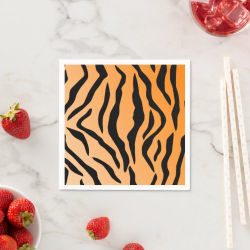 Faux Tiger Print Paper Napkins