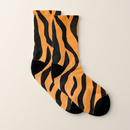 Faux Tiger Print Socks