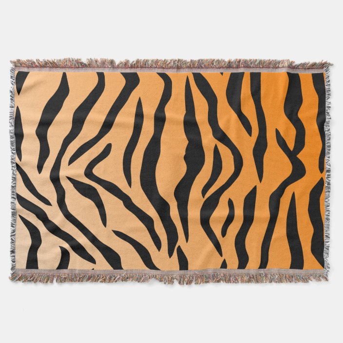 Faux Tiger Print Throw Blanket