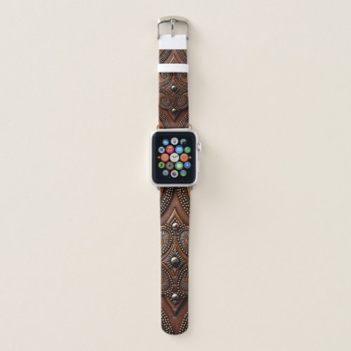 Faux Tooled Leather Apple Watch Band