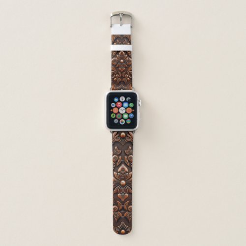 Faux Tooled Leather Apple Watch Band