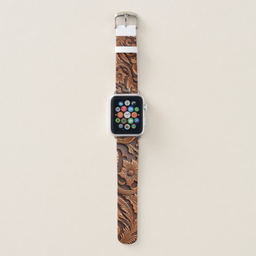 Faux Tooled Leather Apple Watch Band