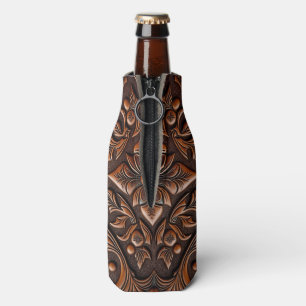 Faux Tooled Leather Bottle Cooler
