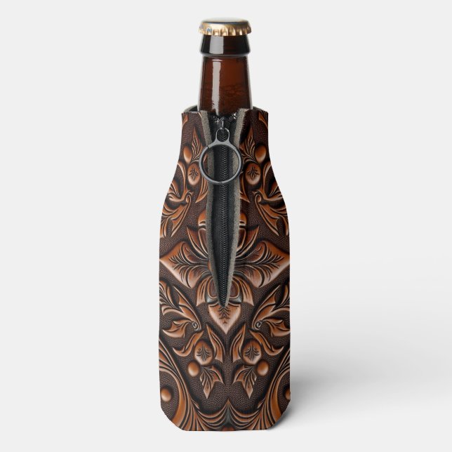 Faux Tooled Leather Bottle Cooler (Bottle Back)