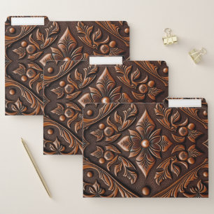 Faux Tooled Leather Design File Folder
