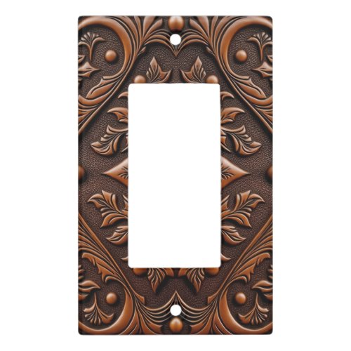 Faux Tooled Leather Design Light Switch Cover