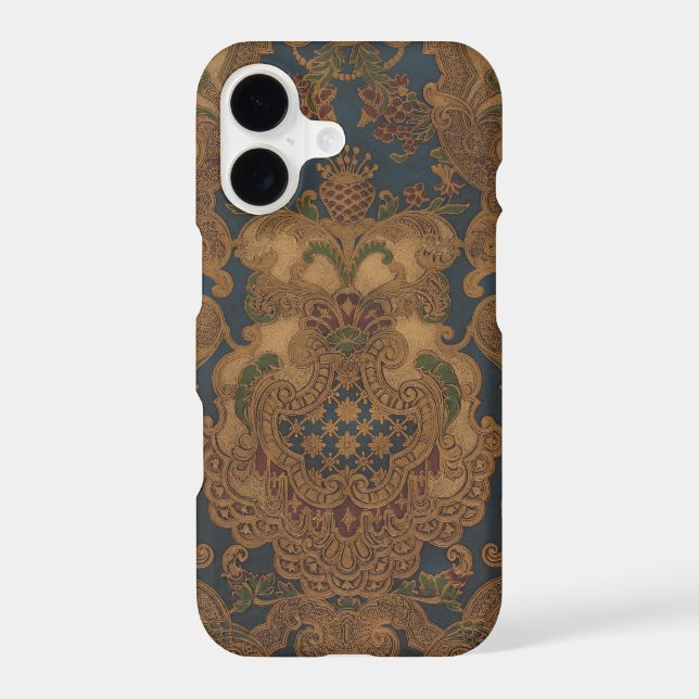 Faux Tooled Leather Gold Scrollwork Iphone Case (Back)