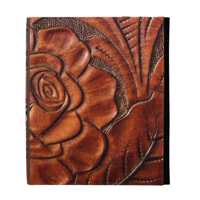 Faux Tooled Leather iPad Folio Case (Front)