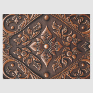 Faux Tooled Leather Tissue Paper