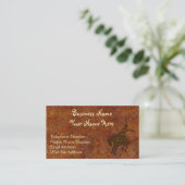 Faux Tooled Leather Western style 2 Business Cards (Standing Front)