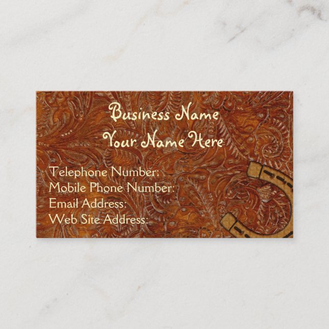 Faux Tooled Leather Western style 3 Profile Cards (Front)