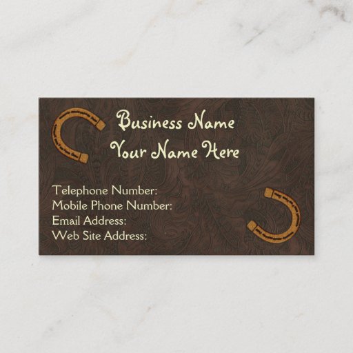 Customizable Faux Tooled Leather Western style 4 Business Cards