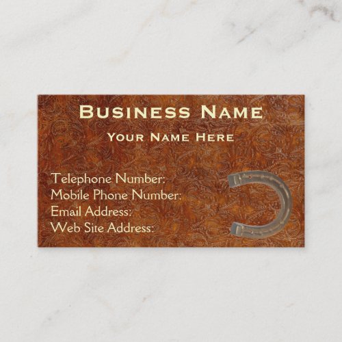 Faux Tooled Leather Western style IV Biz Cards Business Card
