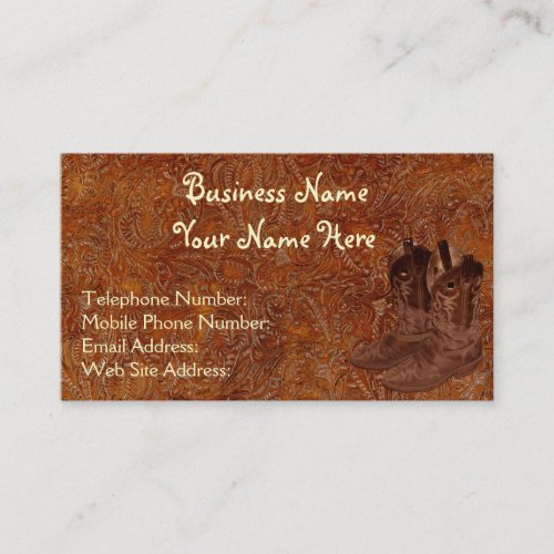Faux Tooled Leather Wrangler style IX Business Card