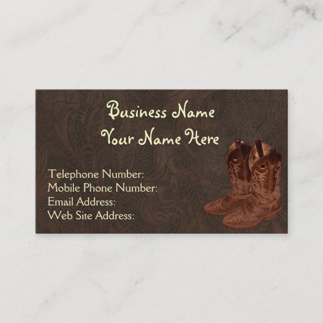 Faux Tooled Leather Wrangler style VI Business Card (Front)