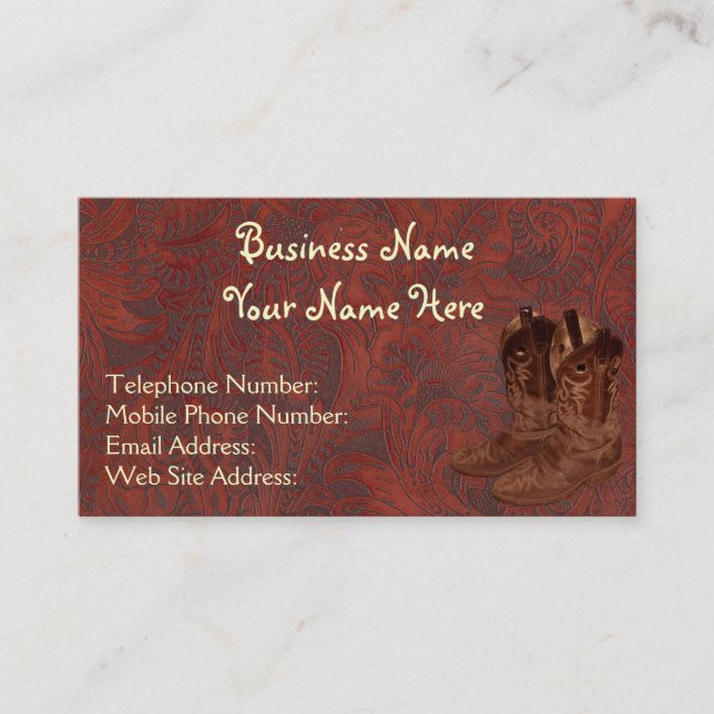 Faux Tooled Leather Wrangler style VII Business Card (Front)