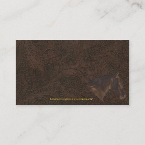 Faux Tooled Leather Wrangler style XII Business Card