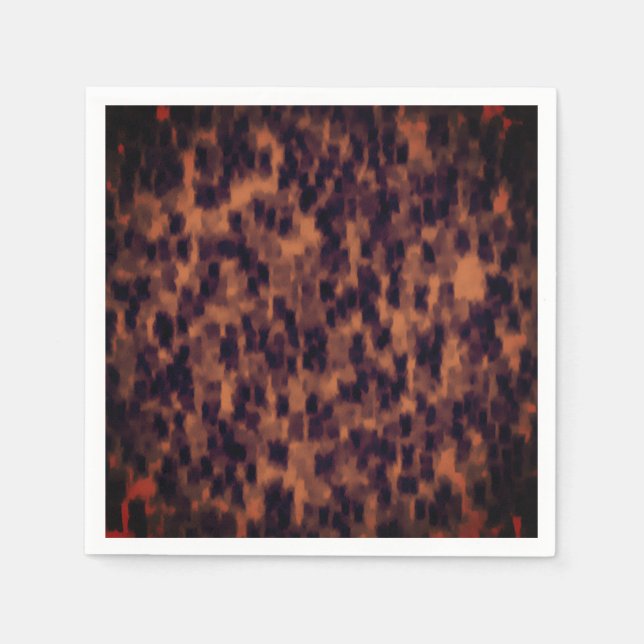 Faux Tortoise Shell Animal Print Pattern Party Napkins (Front)