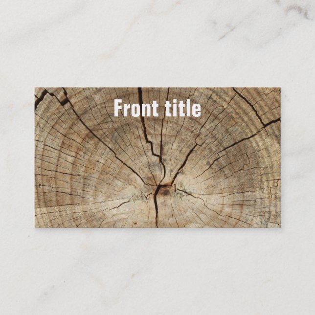 Faux Tree Rings Background Business Card (Front)