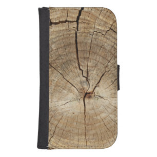 Faux Tree Rings Background Galaxy S4 Wallet Case